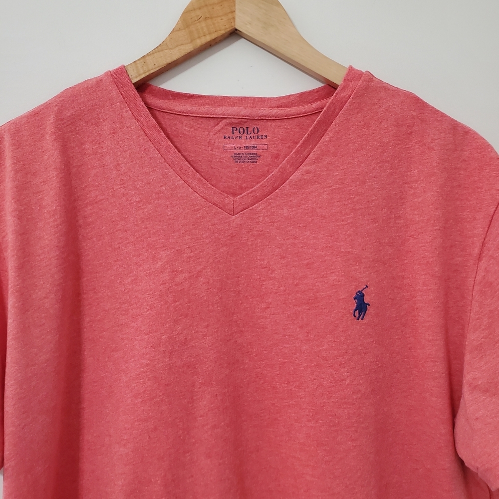 POLO Ralph Lauren Short Sleeve V-neck Cotton Tee Mens Large - Picture 4 of 7